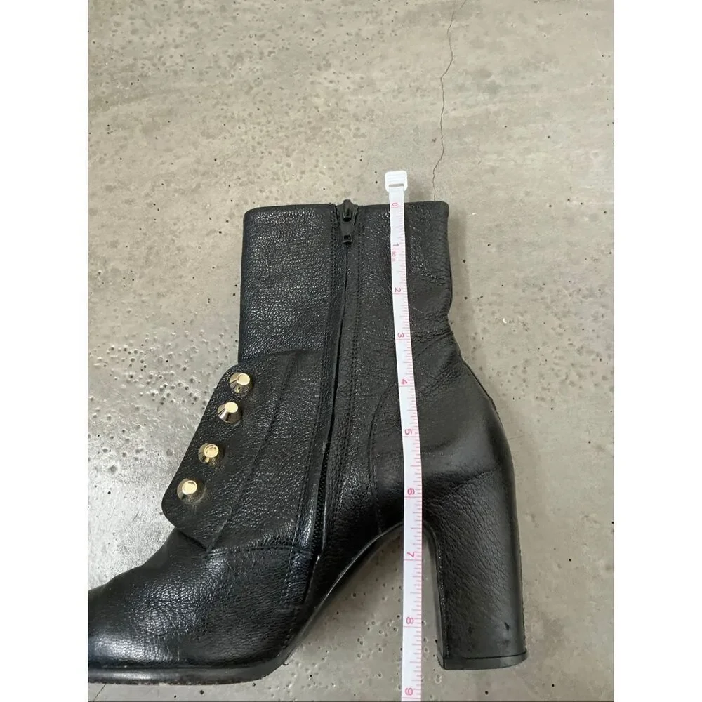 Balenciega Leather Studded Boots | Black in 36.5